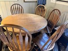 Dining Table With 5 Chairs  pick Up Only  And Leaf Extender Round Oval