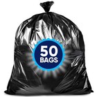 Veska 55 Gallon Trash Bags Heavy Duty  Value-pack 50 Count W Ties  55 60 Gallons