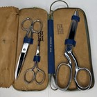 Vintage Singer Germany Sewing Scissors Set 3pc Case Honnold Denver Preowned