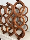 Vintage Kustom Kraft  Danish Modern Walnut Circle  Wine Rack