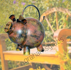 Metal Watering Can Pig Piglet Figurine Statue Garden Decororative Geblueg577