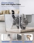 High-sided Stainless Steel Cat Litter Box  Low Entry  Odor-free  Non-stick
