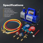 3 5 Cfm Hvac Vacuum Pump 1 4 Hp Ac Manifold Gauge Set Kit R134a R22 R410a Auto