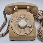 Vintage Rotary Telephone Western Electric 500 Desk Phone Beige Handset Mcm 50s