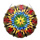 Stained Glass 24  Round Tiffany Style Window Panel Suncatcher Handcrafted