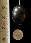 Vtg Antique Victorian Extra Long Black Oval Round Hat Pin Gold Amber Tone 12 5   
