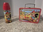 1954 Adco Mickey Mouse Donald Duck Metal Lunchbox And Thermos