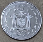 Belize          Ten  10  Dollars Proof Coin 1974  non-circulating 