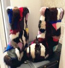 Real Mink Fur Women Mid-calf Boots Multi-color Warm Pull On Snow Winter Shoes 