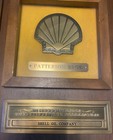 Original Large  Shell Gas   Oil 70 Year Award Sign Advertising Vintage