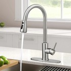 Brushed Nickel Kitchen Faucet Sink Pull Down Sprayer Swivel Mixer Tap With Cover
