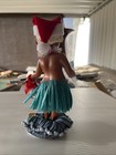 Vtg Hawaiian Hula Uncle Menehune Christmas Bobble Head Dashboard Lei Grass Skirt