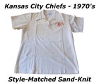 Kansas City Chiefs Game Worn Used Football Sideline Shirt Nfl 1970 s Sand-knit