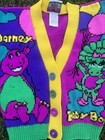 Vintage 1992 Barney   Friends Knit Cardigan Sweater - Ultra Rare Kidcore