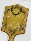 Vintage 1940s Antique Celluloid Yellow Vanity Bakelite Handheld Mirror Set