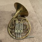 Frank Holton Model  71 Single French Elk Horn W  Carrying Case Brass Re-stringed