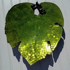 Mosaic Leaf Fruit Bowl Decorative Platter Green Tray Fall Autumn Decor Vintage