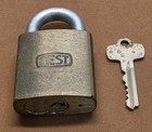 Vintage Best Brass Padlock Lock W  Key Works  