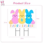 Easter Decorations Outdoor Yard Signs  Large Metal Happy Easter Peep Bunny Yard 