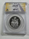 1964 Canada 50 Cents Silver Coin Graded Ms 67 By Anacs Proof Like