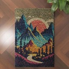 Landscape Of Sunset Mountain Tree Latch Hook Rug Kit For Adults