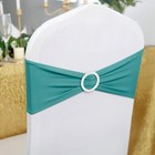 25 Pcs Turquoise Spandex Chair Sashes With Buckle Slider Wedding Party