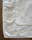 Vtg Ralph Lauren 27    Euro Shams Set 2 White Floral Embroidered Cotton Flange