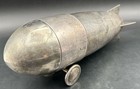 Vintage Figural Metal Zeppelin Blimp Cocktail Martini Shaker Barware Dirigible