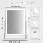 Lighted Makeup Mirror  17 3  X 13  Hollywood Vanity Mirror With Lights  Three   