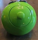 Vtg Ms  Galerie Green M m Ceramic Candy Dispenser Cookie Jar Large 9  See Pics