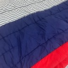 Pottery Barn Kids Twin Quilt Multi Color Striped Navy Red Cotton Hand Stitched