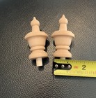 Antique Clock Parts Solid Wood Finials   Set Of 2  
