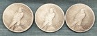 Three Tribute Commemorative 1922 Silver-plated Liberty-eagle Peace Trade Dollars