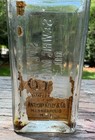Sperm Sewing Machine Oil - Antique Mold Blown Clear Glass Bottle - Label Remnant