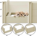 Dog Whelping Box With Rails Lg  48 X 48 X 18 Inch Heavy-duty Pvc Puppy Pen Brown
