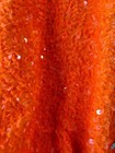 Orange Velvet Stretch Fabric With Sequins - 2-way Stretch  Sold By The Yard