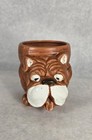 Vintage Bulldog Planter Ceramic Dog Desk Pen Trinket Treats Succulent Japan