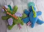 Wubbanub Baby Soothies Pacifier Soother Plush Lot Bright Blue Dino Green Dragon