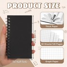 6 Pcs Small Graph Paper Notebook Mini Black Sketchbook