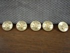 Set Of 5 Metal Navy Anchor Buttons  Gold Color   Appx Size 15 16  613