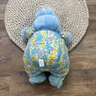 Vintage Blue Floral Plush Bunny 12    Stuffed Animal Mei Da Toys