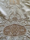 Antique French Needle Bobbin Lace Figural Table Cloth  Ornate And So Beautiful 