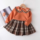 Toddler Baby Girls Kids T-shirt Tops Plaid Pleated Skirt Dress Set Party Clothes