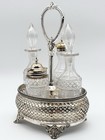 Antique Victorian Silver Plated Glass Cruet Set