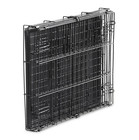 48  Dog Crate Kennel Folding Metal Pet Cage 2 Door With Tray Pan Black