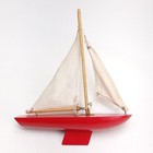 Model Sailboat Yacht Vintage Red Hulled Pond Wood Cottagecore Cabincore
