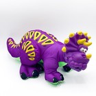 Fisher Price Purple Dino-roars Plush Triceratops Roar Sound Vinyl Head Vtg 1999