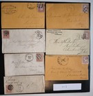 Rare 7x Usa 3   Washington Banknote Cover Lot Scott  158  184 Type Fancy Cancel