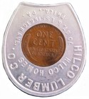  1958 Encased Lincoln Wheat Cent Hilco Lumber Company Philadelphia Lucky Token