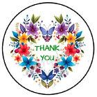 Thank You Colorful Floral Heart Envelope Seals Labels Stickers Party Favors